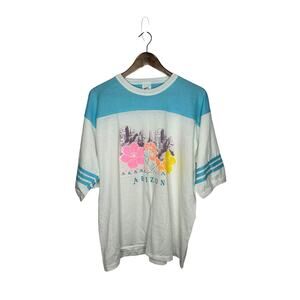 VTG Prairie Mountain t-shirt graphic Blue White‎ Arizona  XL single stitch